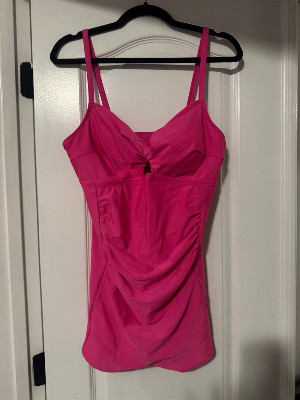 SHEIN Hot Pink Ruched One-Piece Swimsuit